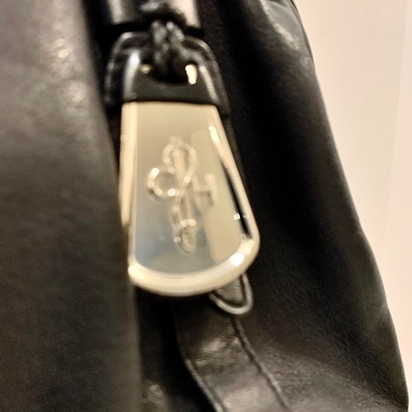 Cole Haan Black Leather Shoulder Bag with Polished Nickel Hardware - Picture 5 of 8